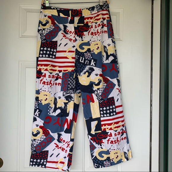 august silk Pants - •August Silk Logic• Graffiti Cropped Pants-Size 8